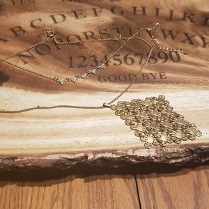 Gold tone costume necklaces. Set of 2